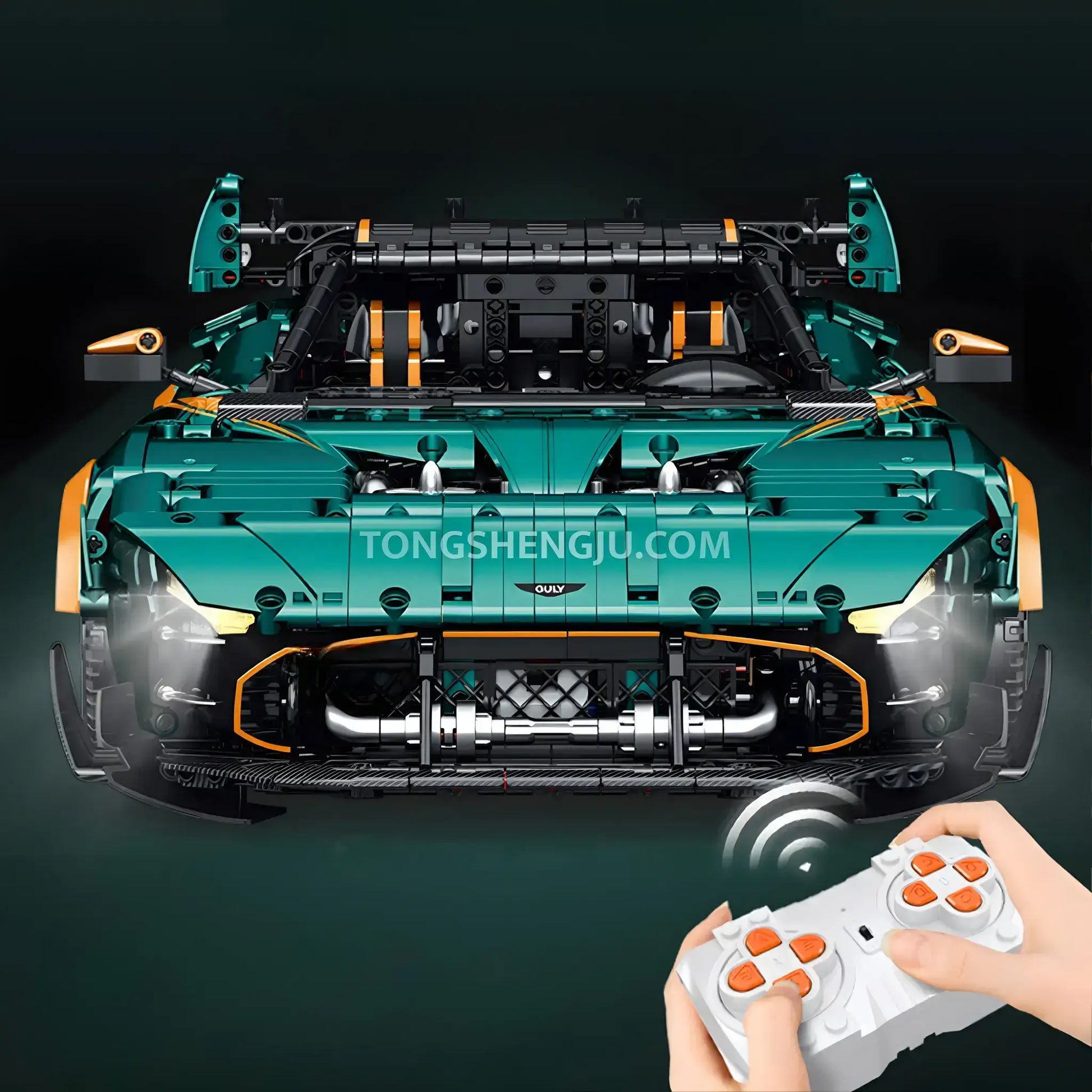 guly 10647 technic aston martin vulcan sports car building blocks set model car remote controlled headlights