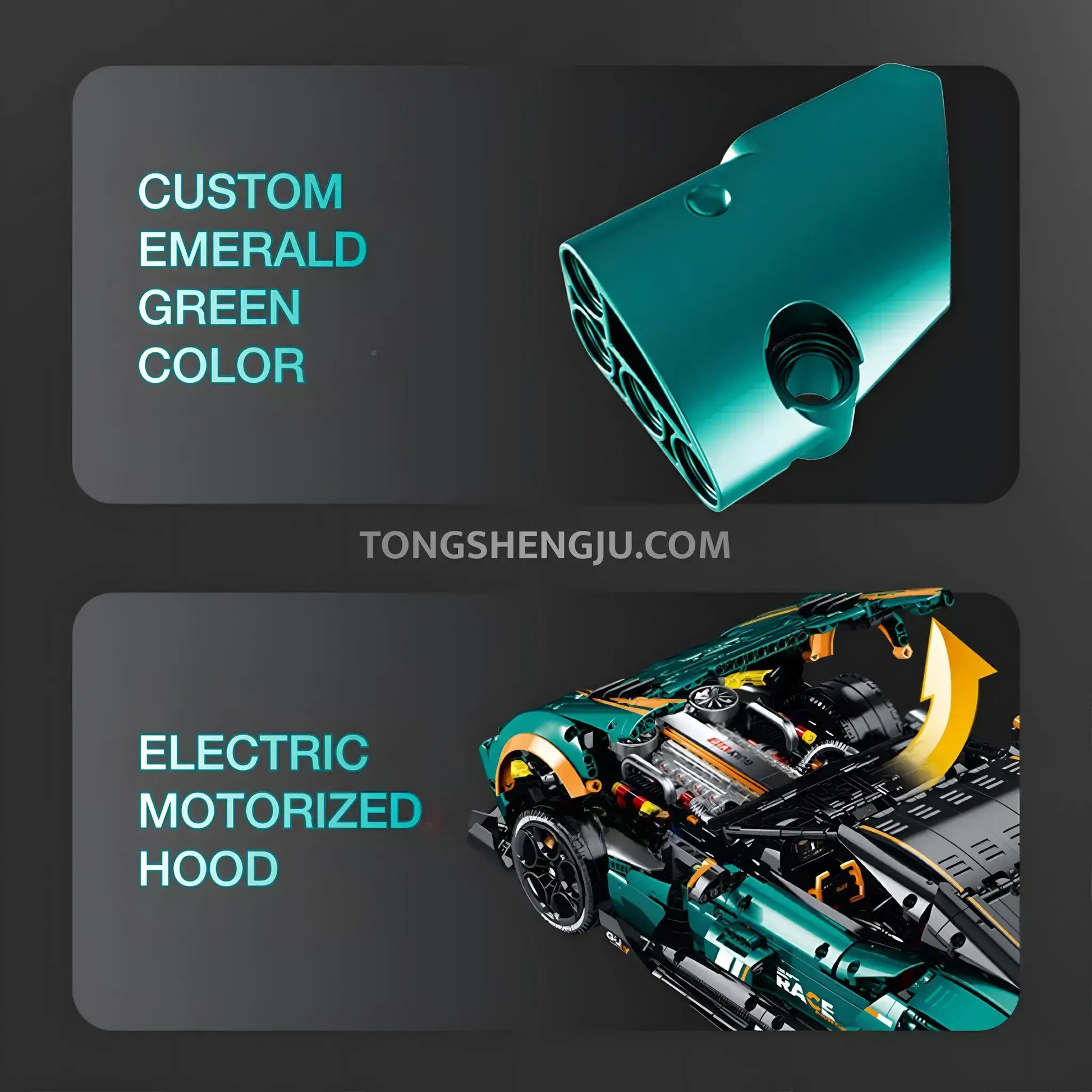 guly 10647 technic aston martin vulcan sports car building blocks set model car electric motorized hood