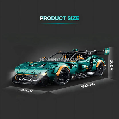 product size of guly 10647 technic aston martin vulcan sports car building blocks set model car