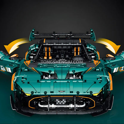 guly 10647 technic aston martin vulcan sports car building blocks set model car remote controlled doors