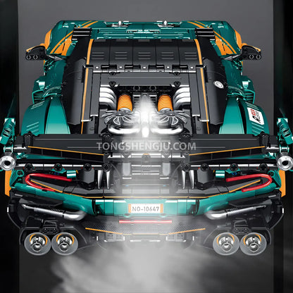 guly 10647 technic aston martin vulcan sports car building blocks set model car simulated stream spray system