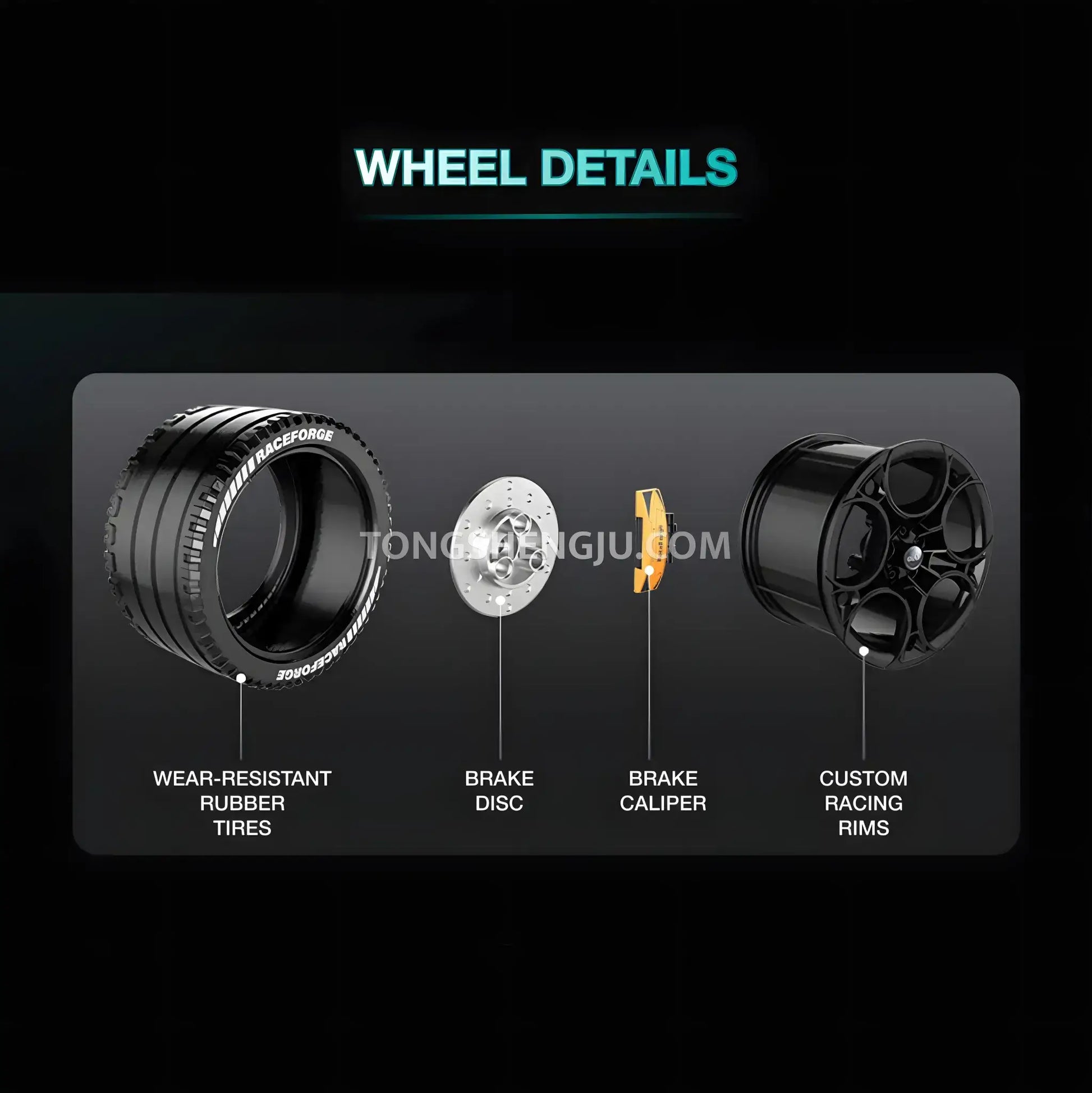 wheel details of guly 10647 technic aston martin vulcan sports car building blocks set model car