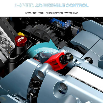 guly technic 10652 bugatti tourbillon sports car building set model car 3 speed adjustable control