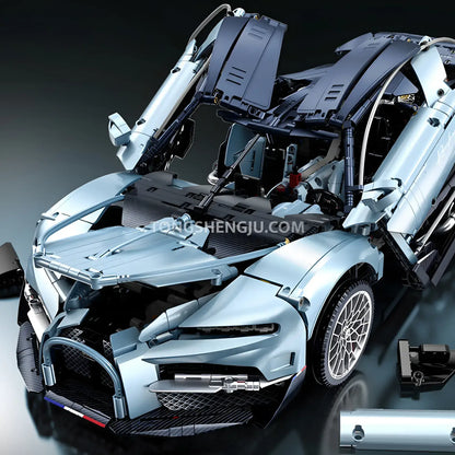 guly technic 10652 bugatti tourbillon sports car building set model car compatible with raceforge top speed series
