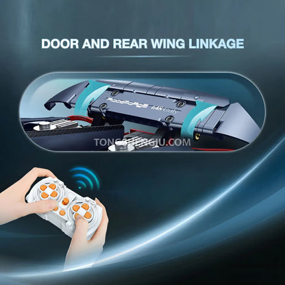 guly technic 10652 bugatti tourbillon sports car building set model car door and rear wing linkage