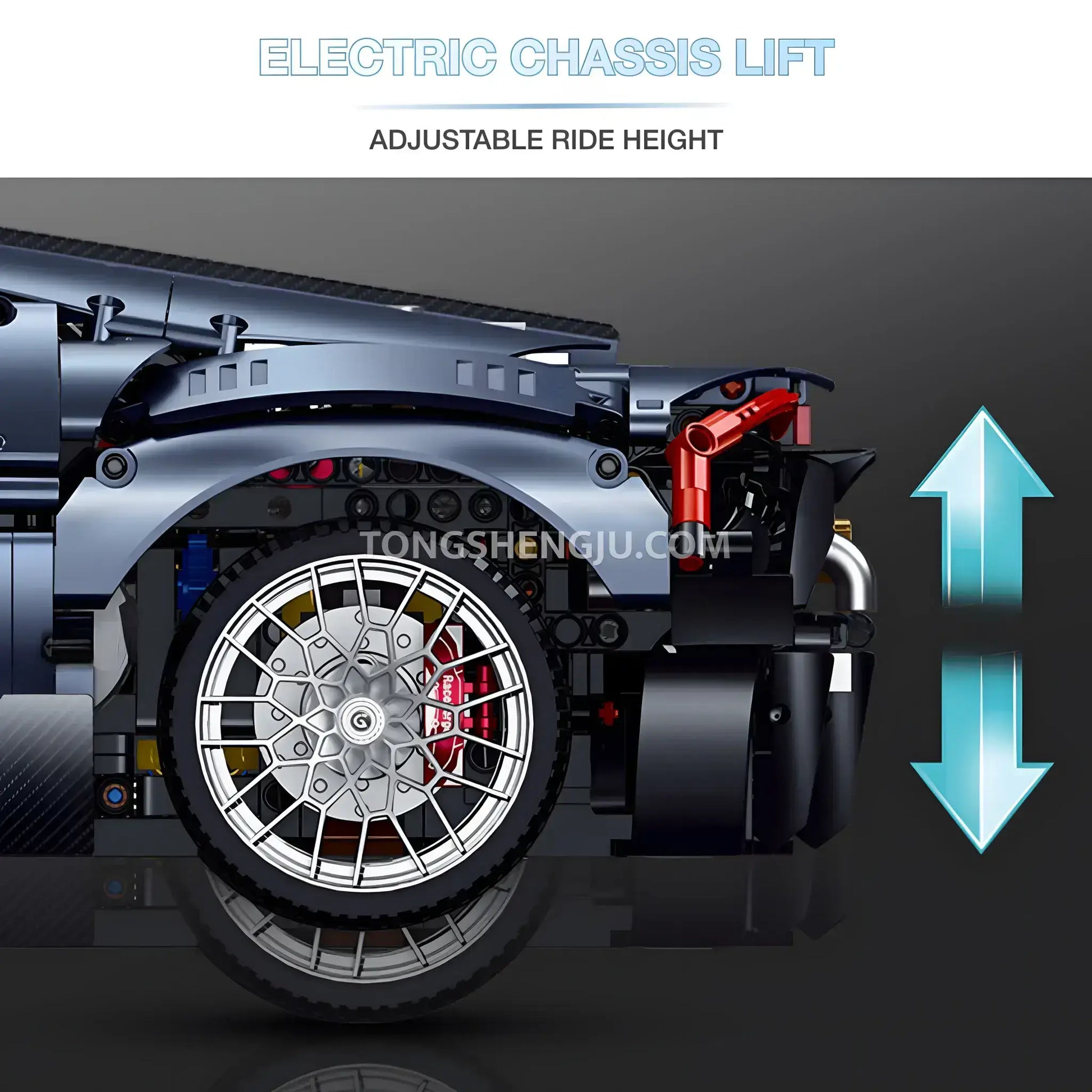 guly technic 10652 bugatti tourbillon sports car building set model car electric chassis lift