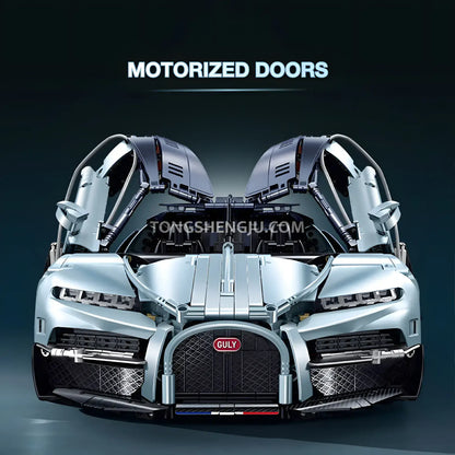 guly technic 10652 bugatti tourbillon sports car building set model car motorized doors