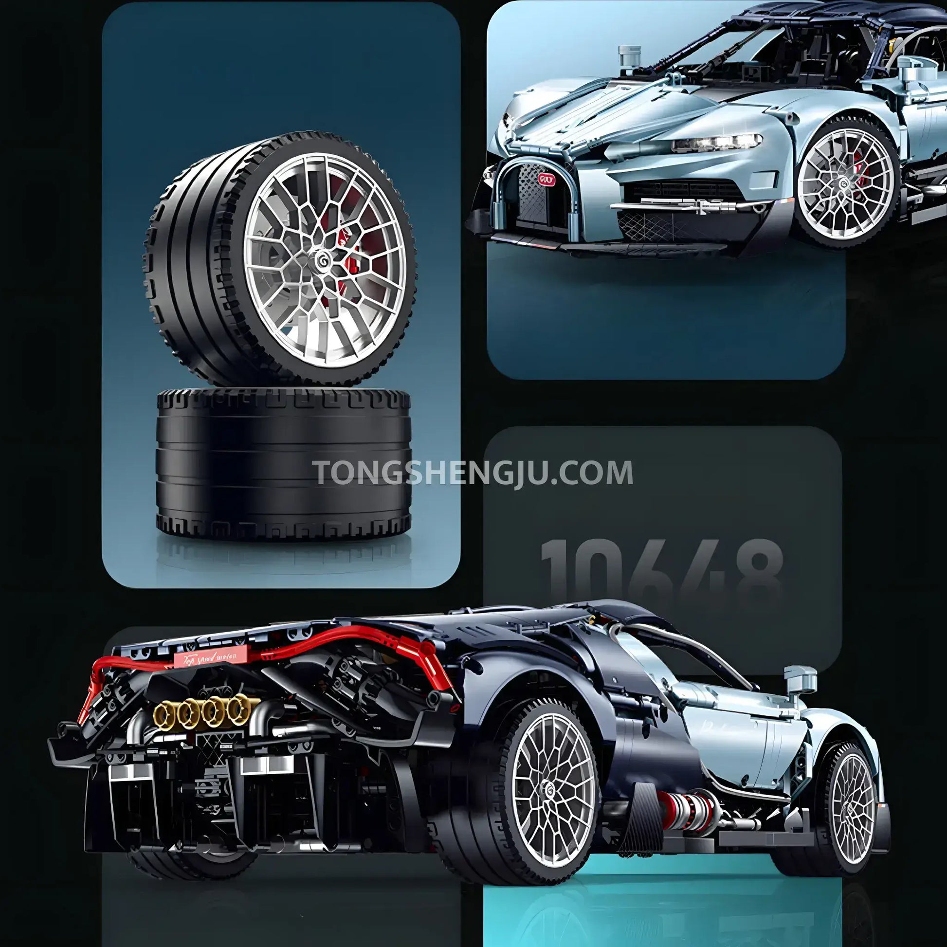 product details of guly technic 10652 bugatti tourbillon sports car building set model car 