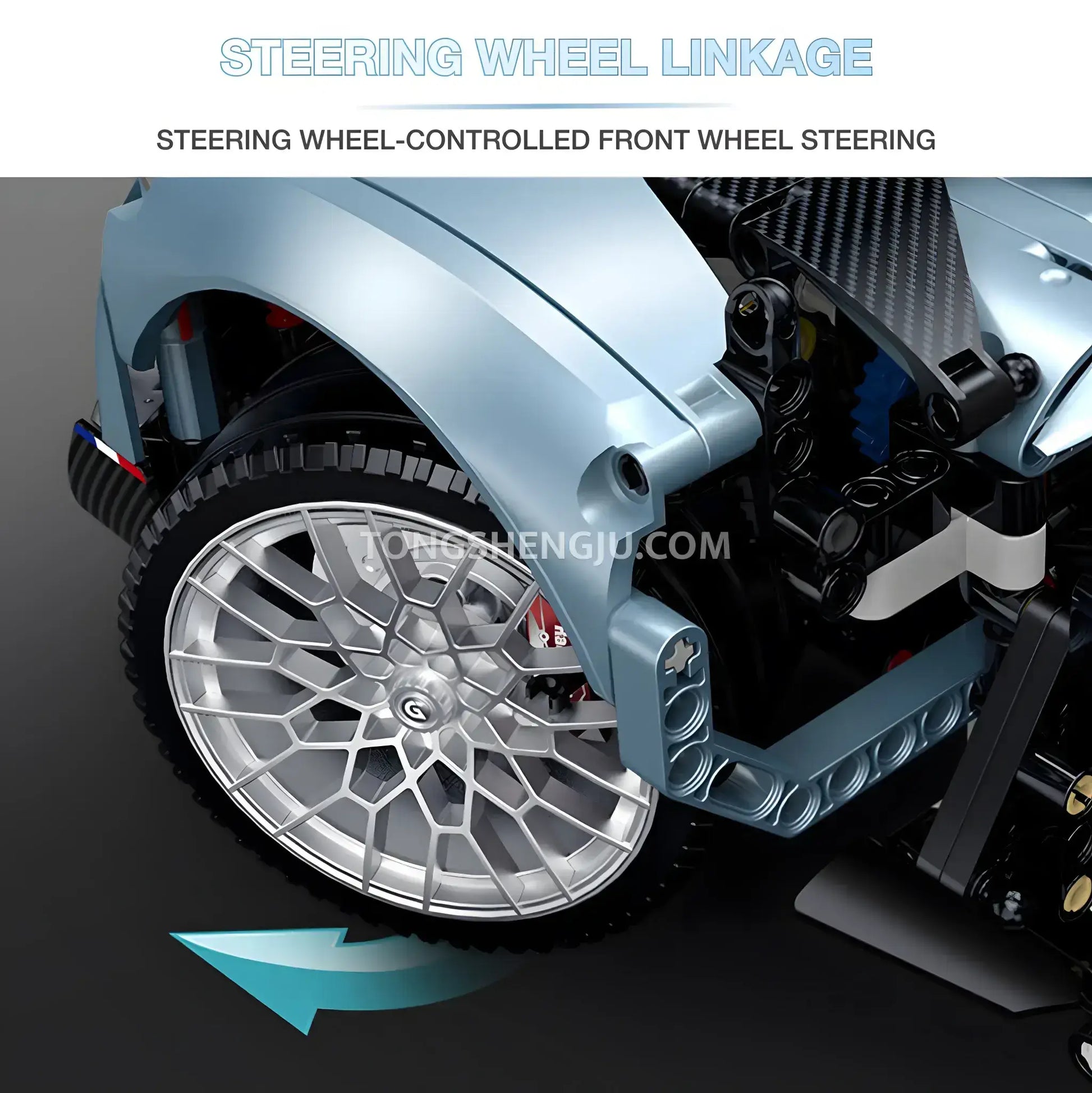 guly technic 10652 bugatti tourbillon sports car building set model car steering wheel linkage
