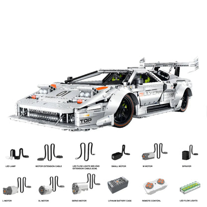 dynamic version of guly 10649 technic lamborghini lp5000 sports car building blocks set model car
