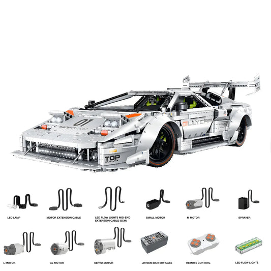 dynamic version of guly 10649 technic lamborghini lp5000 sports car building blocks set model car