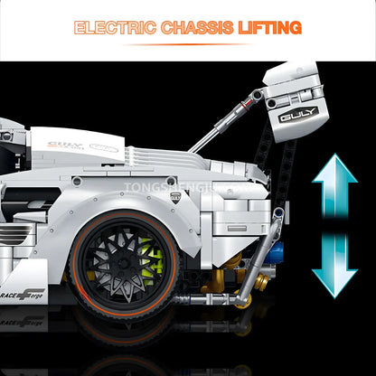 guly 10649 technic lamborghini lp5000 sports car building blocks set model car electric chassis lifting