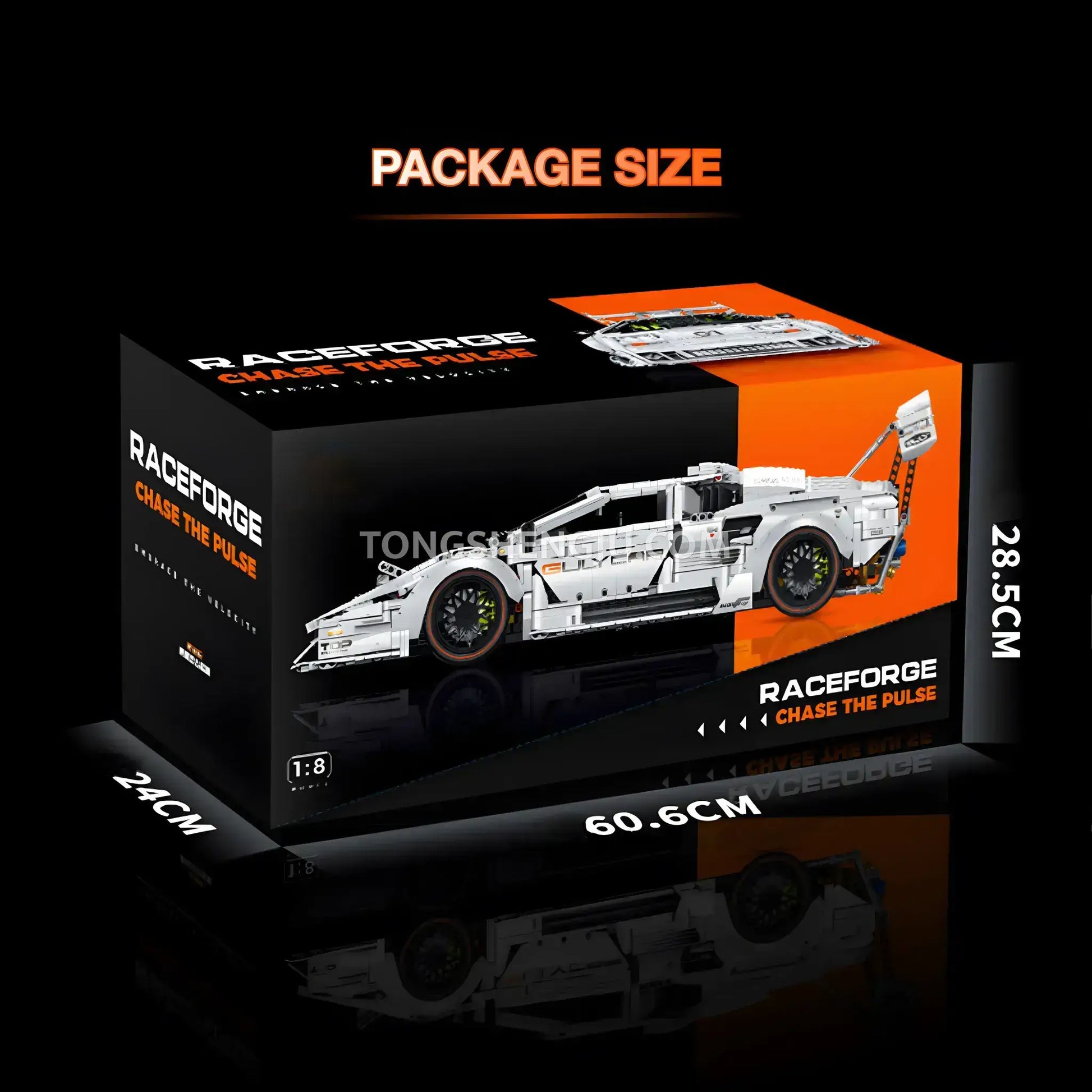 package size of guly 10649 technic lamborghini lp5000 sports car building blocks set model car