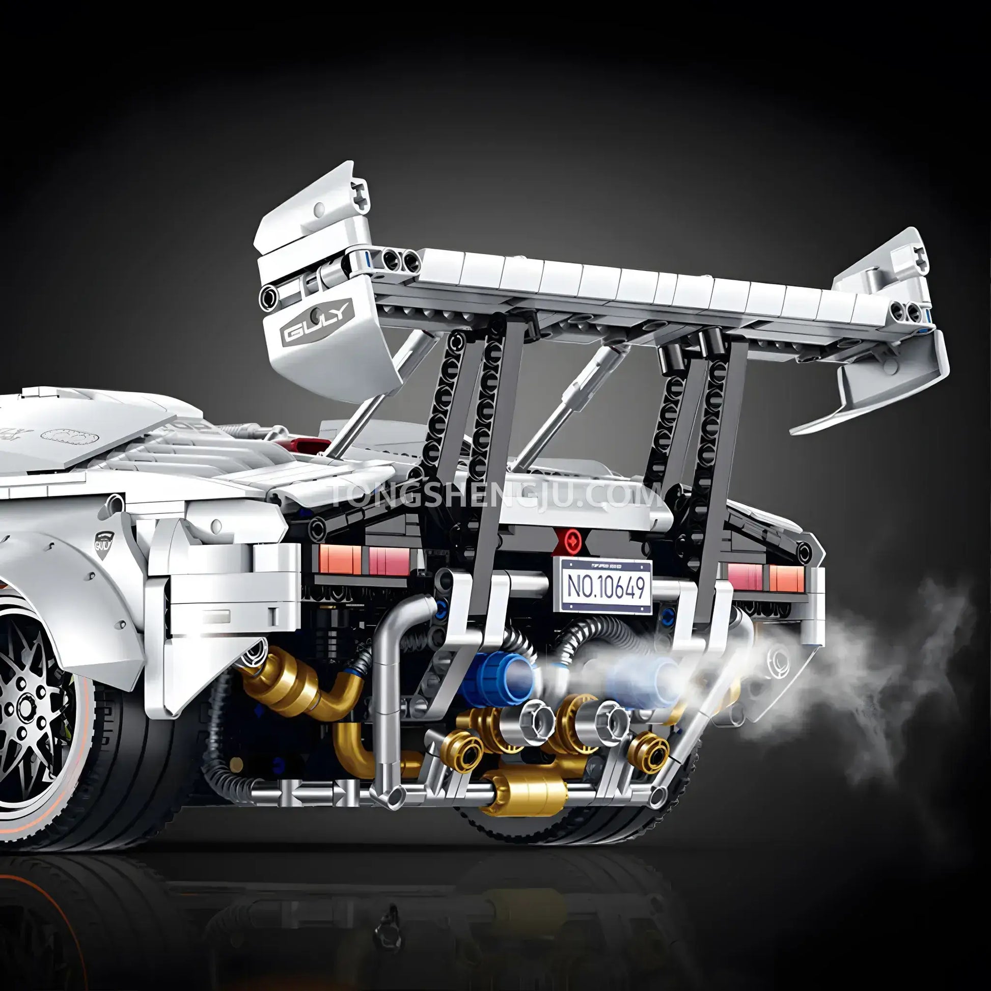 guly 10649 technic lamborghini lp5000 sports car building blocks set model car exhaust smoke effect