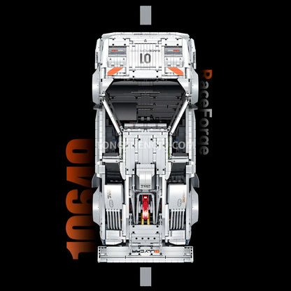 top view of guly 10649 technic lamborghini lp5000 sports car building blocks set model car