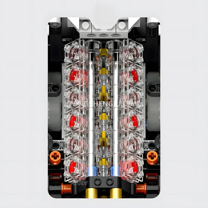 guly 10649 technic lamborghini lp5000 sports car building blocks set model car v12 engine