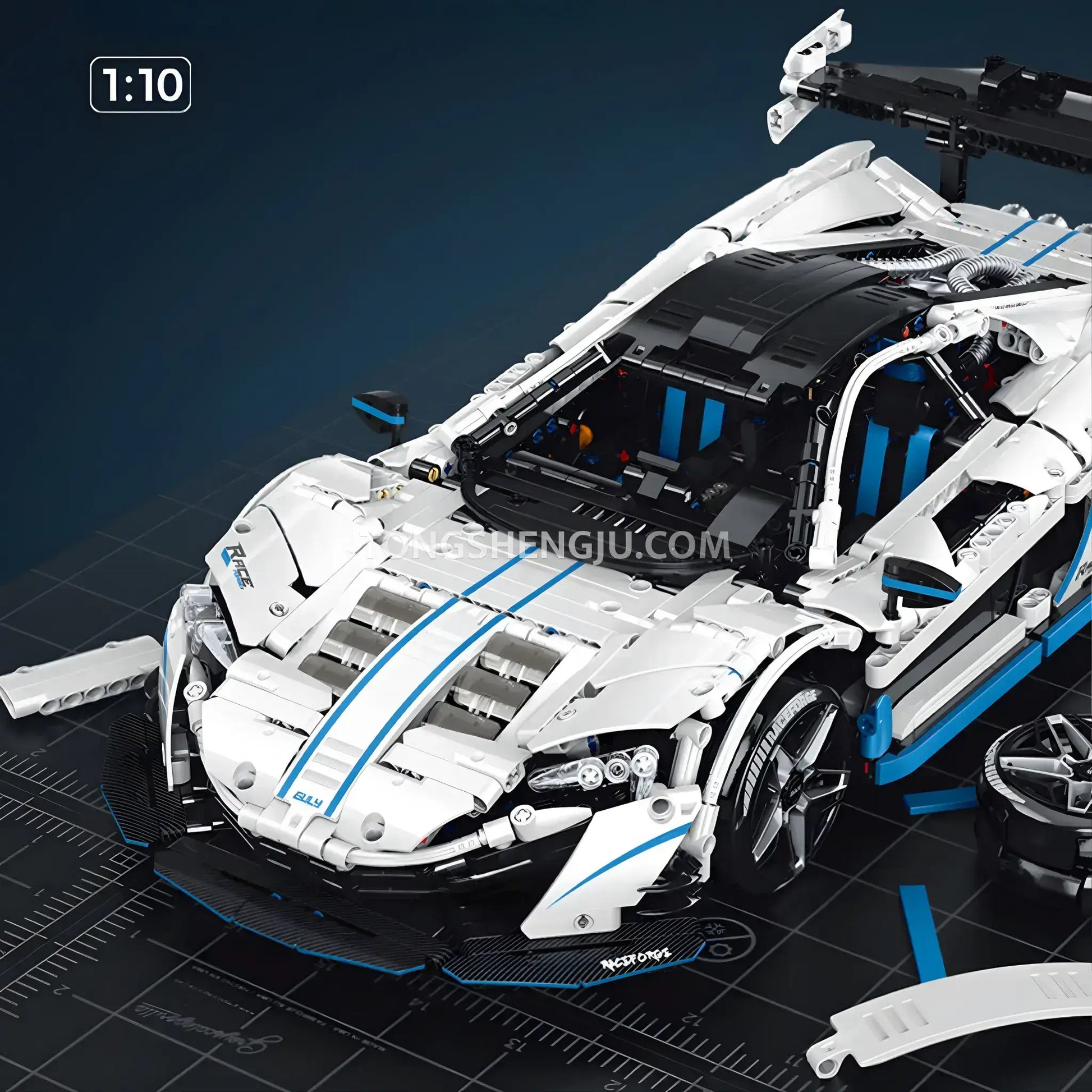 guly technic 10652 mclaren p1 drift building set model car creativing assembly building