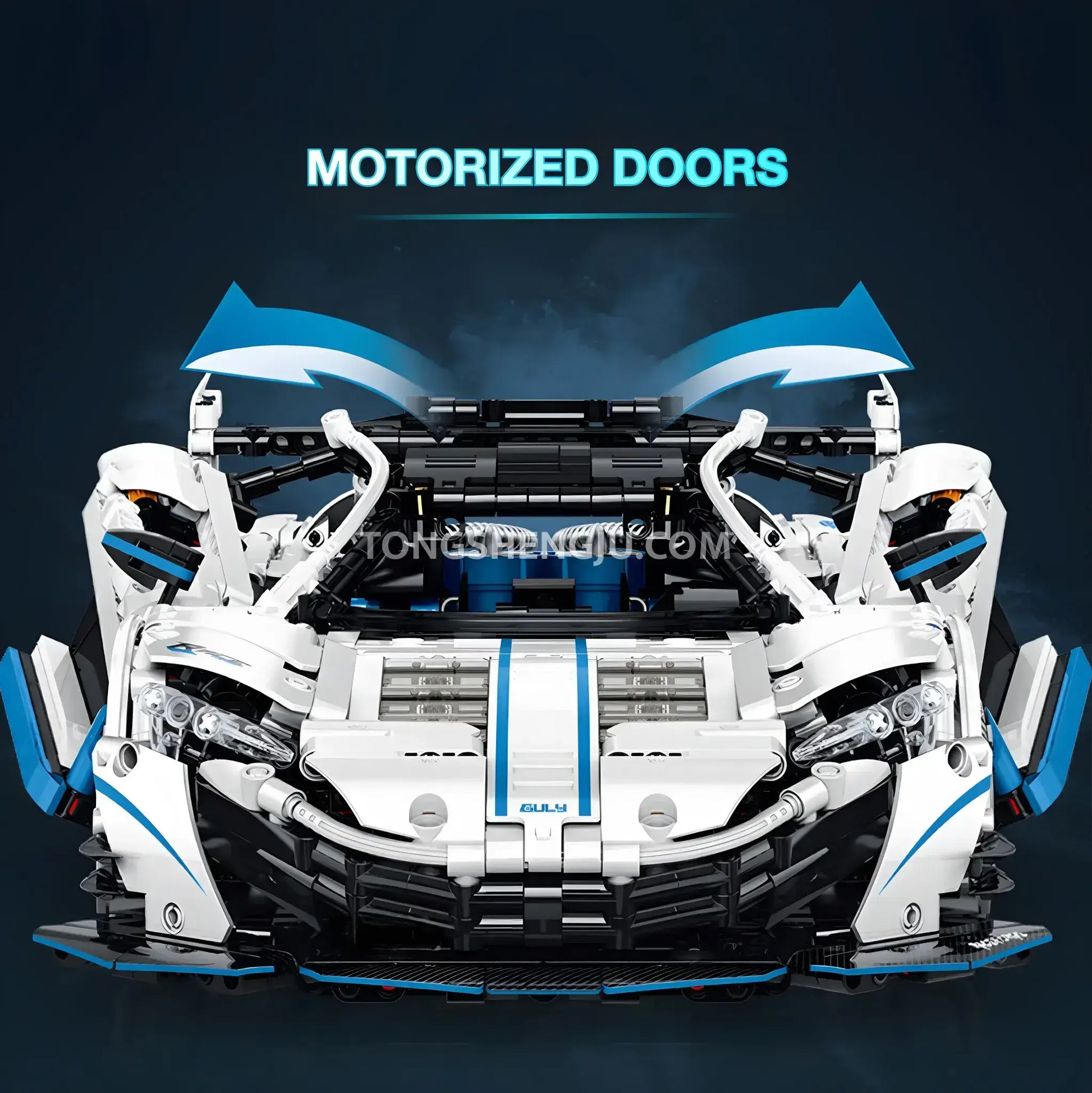 guly technic 10652 mclaren p1 drift building set model car motorized doors