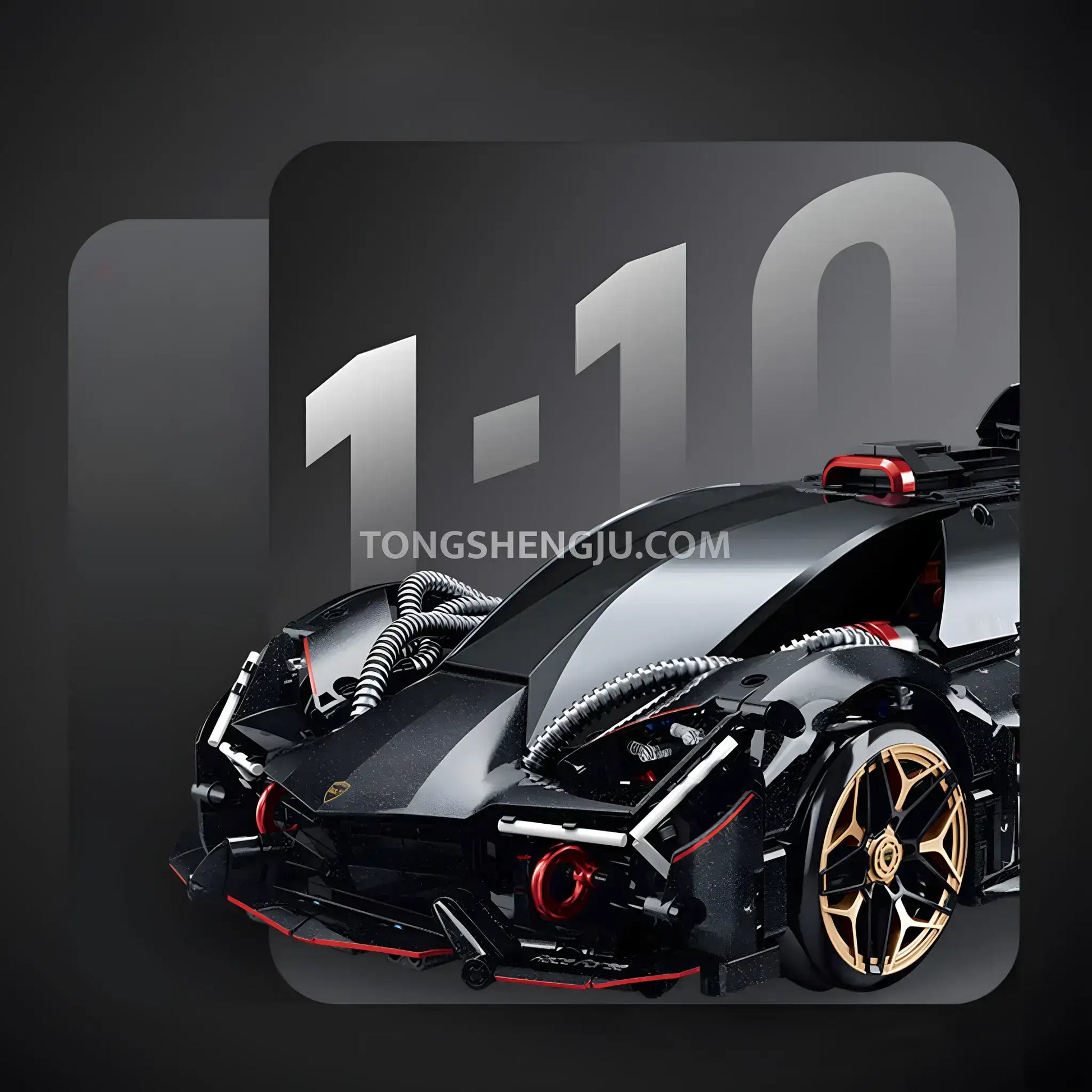 guly 10654 lambo millanio sports car building blocks set 1/10 scale model