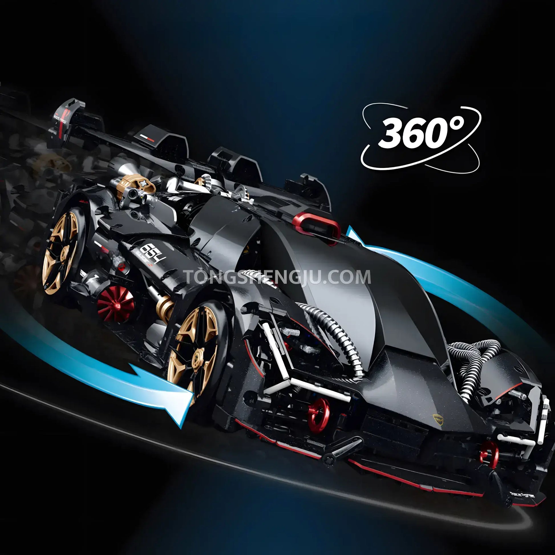 guly 10654 lambo millanio sports car building blocks set 360 drift steering