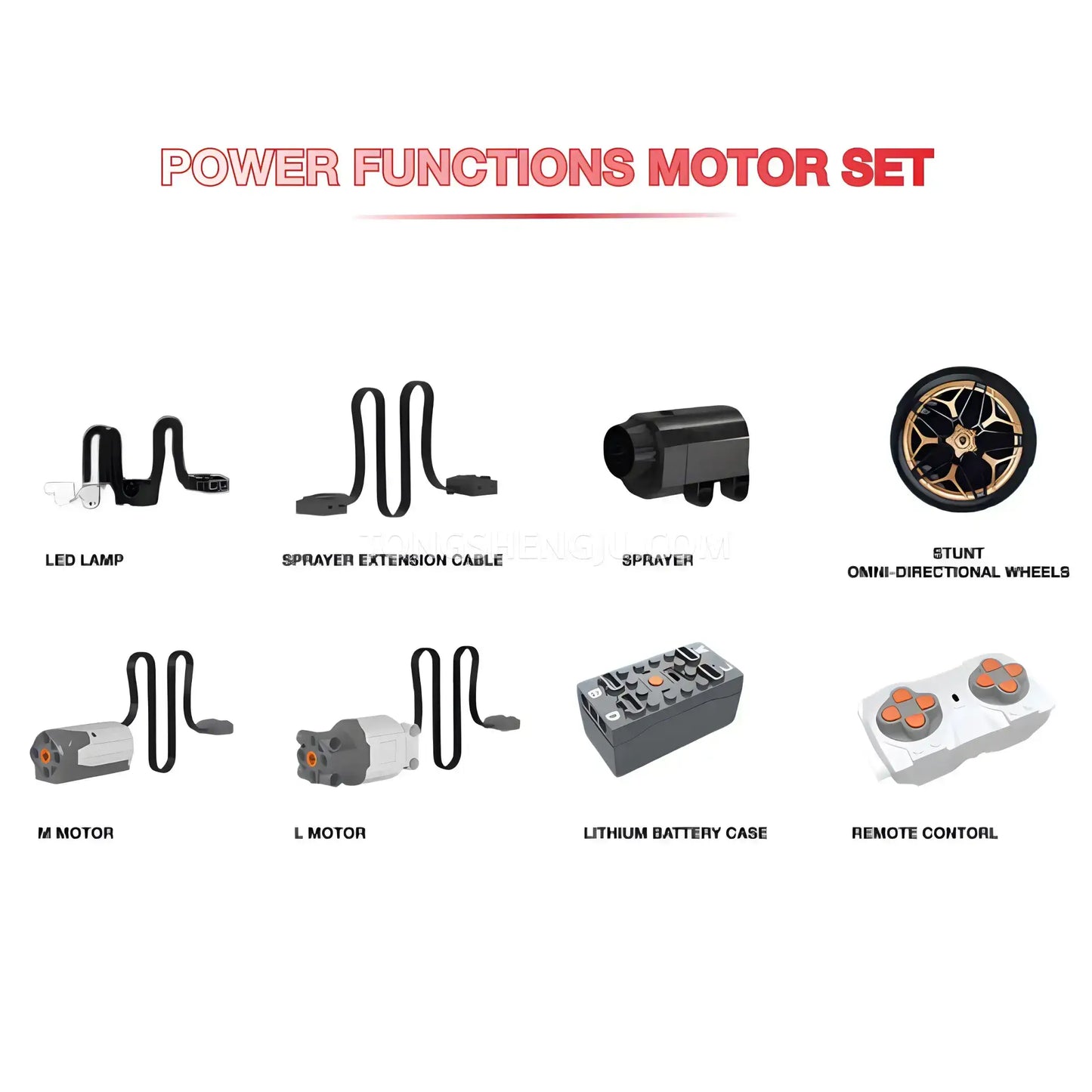 power functions motor set of guly 10654 lambo millanio sports car building blocks set 