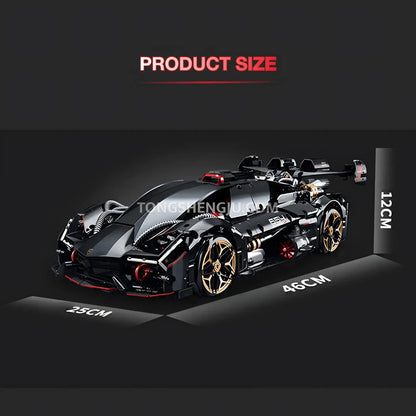 product size of guly 10654 lambo millanio sports car building blocks set 