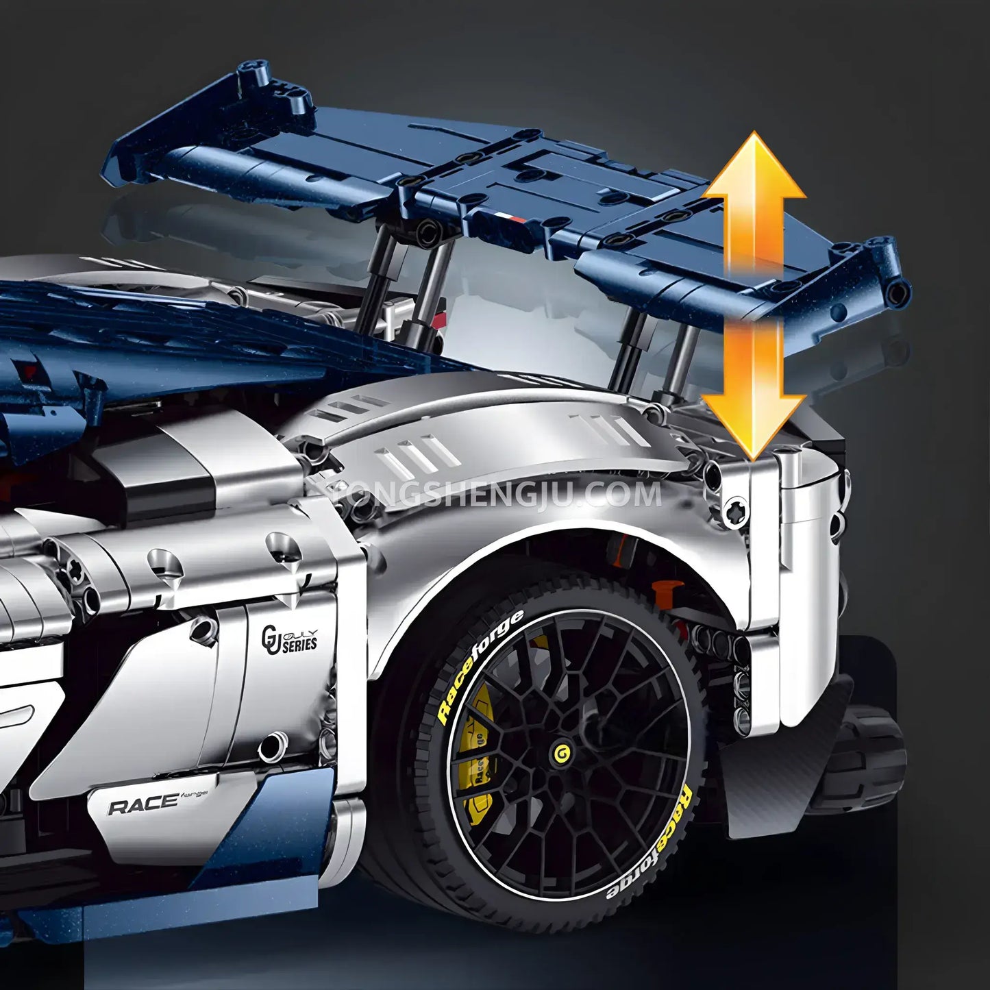 guly 10656 technic falali f8 sports car building set model car adjustable ride height