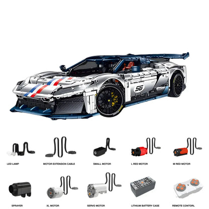 dynamic version of guly 10656 technic falali f8 sports car building set model car