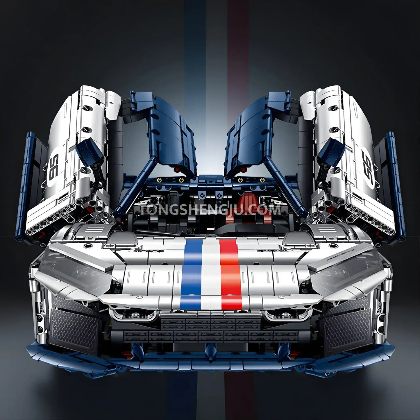 guly 10656 technic falali f8 sports car building set model car electronically controlled doors