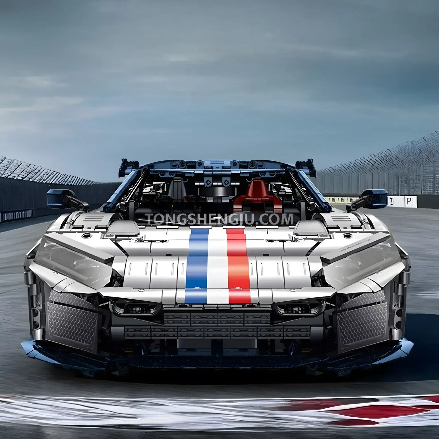 front view of guly 10656 technic falali f8 sports car building set model car