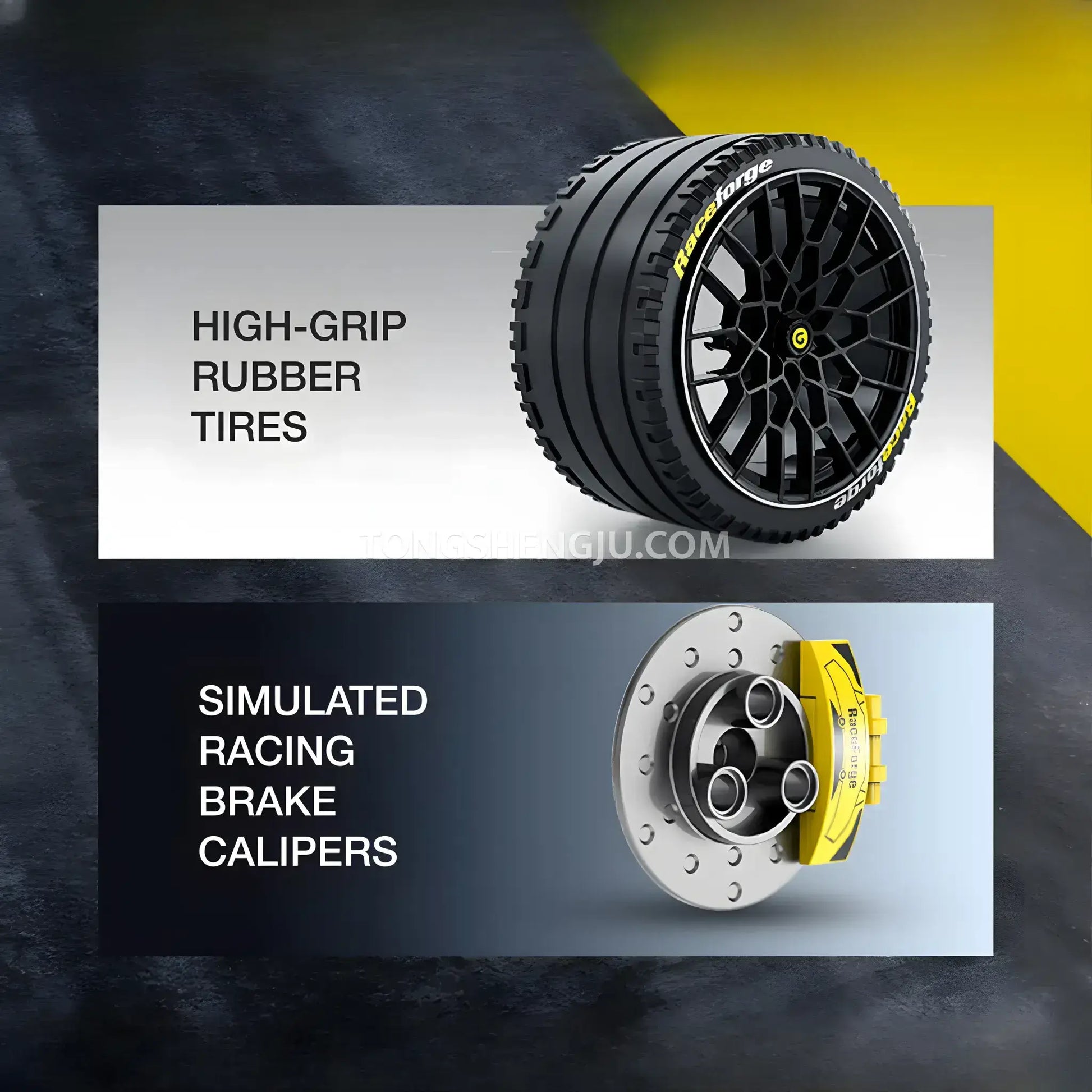 guly 10656 technic falali f8 sports car building set model car hight-grip rubber tires and simulated racing brake calipers