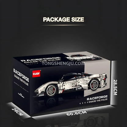 package size of  guly 10657 pagani utopia sports car building set model car 