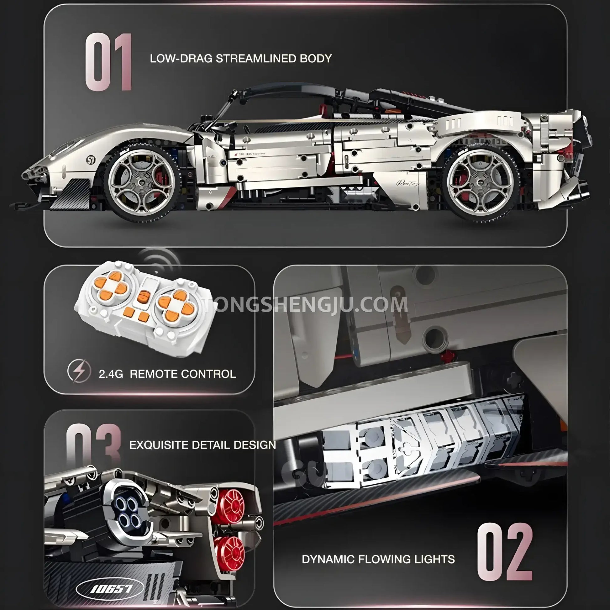 product details of  guly 10657 pagani utopia sports car building set model car 