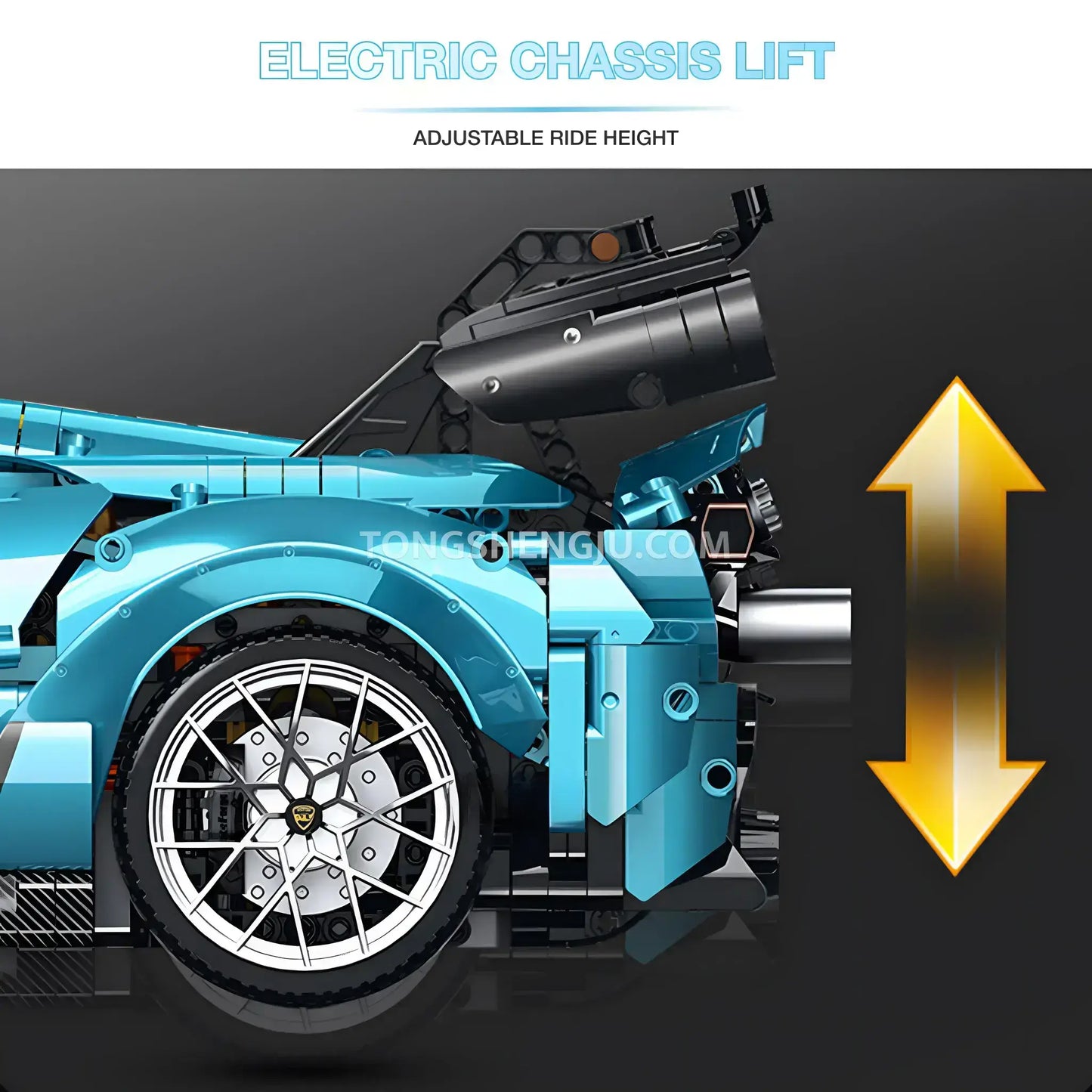 guly 10660 technic lamborghini huracan sports car building set model car electric chassis lift