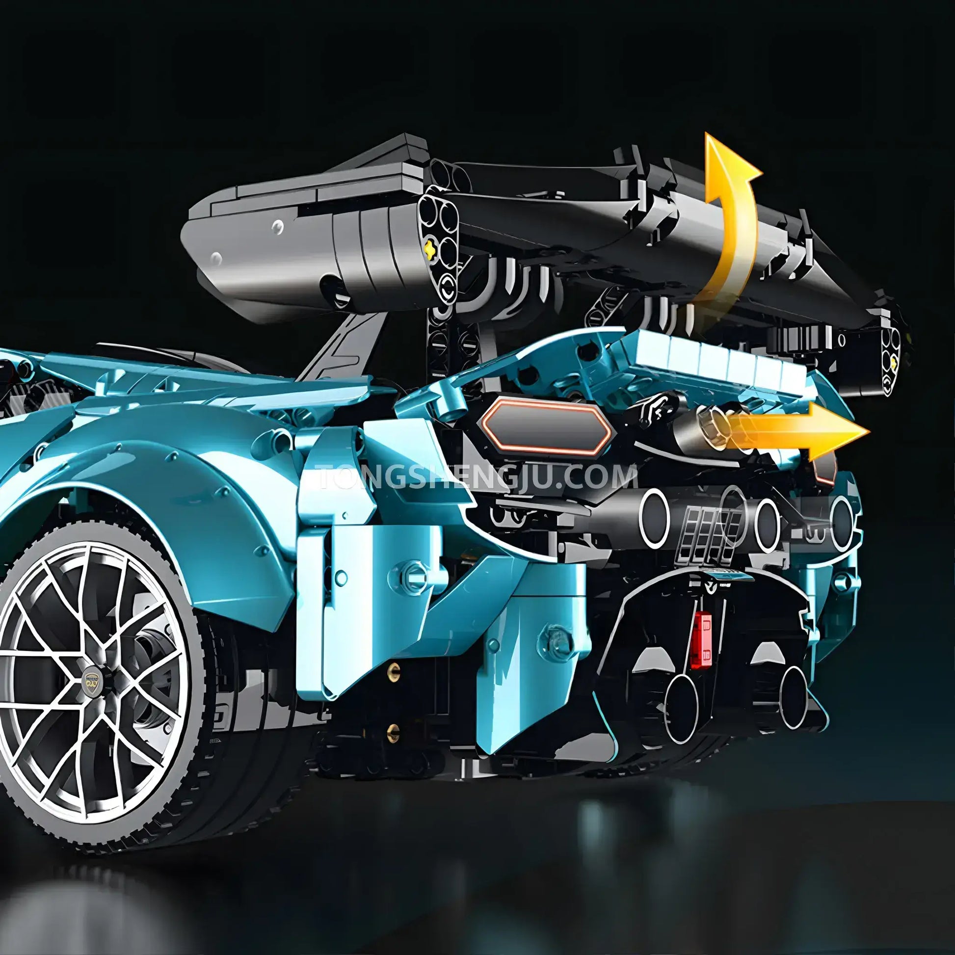 guly 10660 technic lamborghini huracan sports car building set model car motorized rear wing