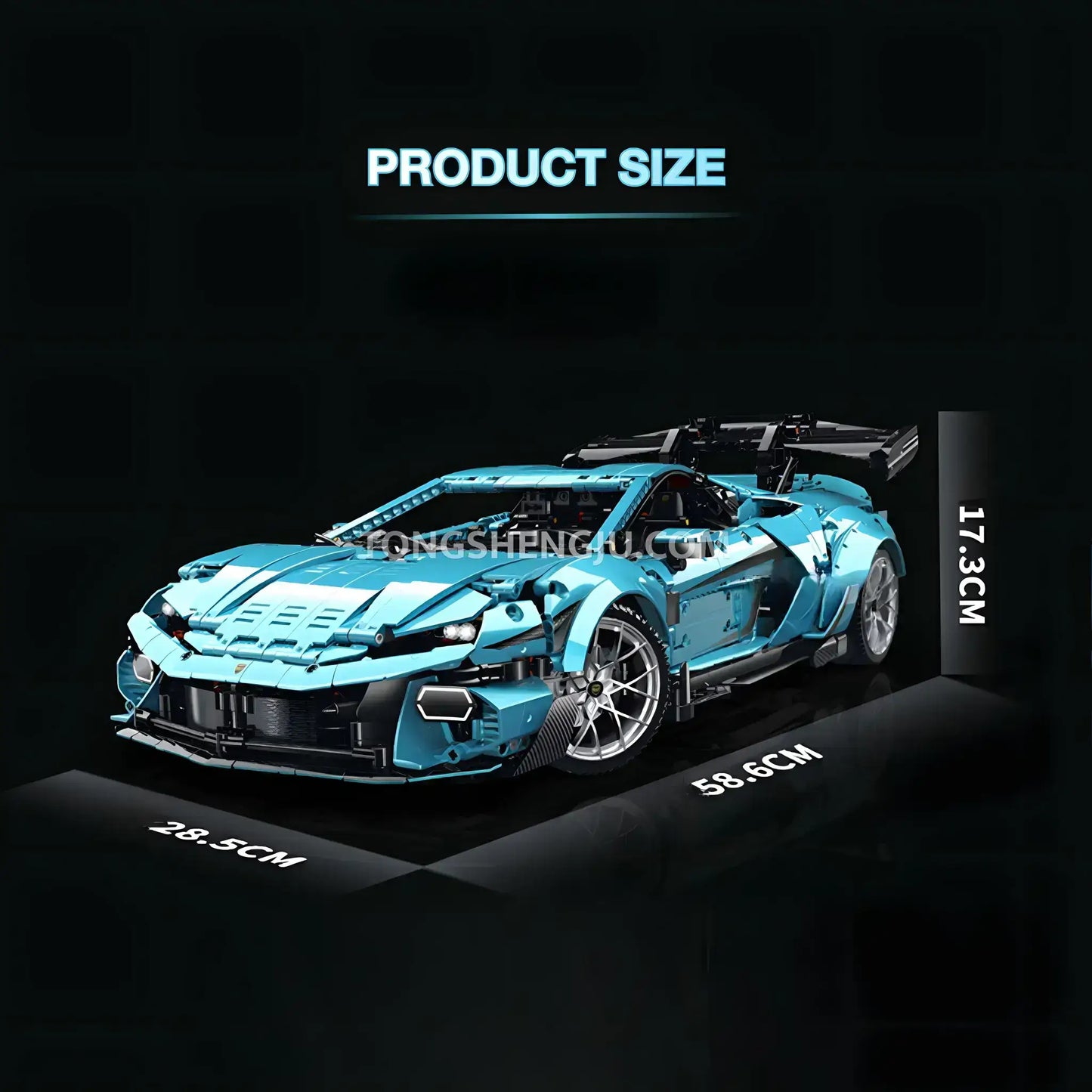 product size of guly 10660 technic lamborghini huracan sports car building set model car 