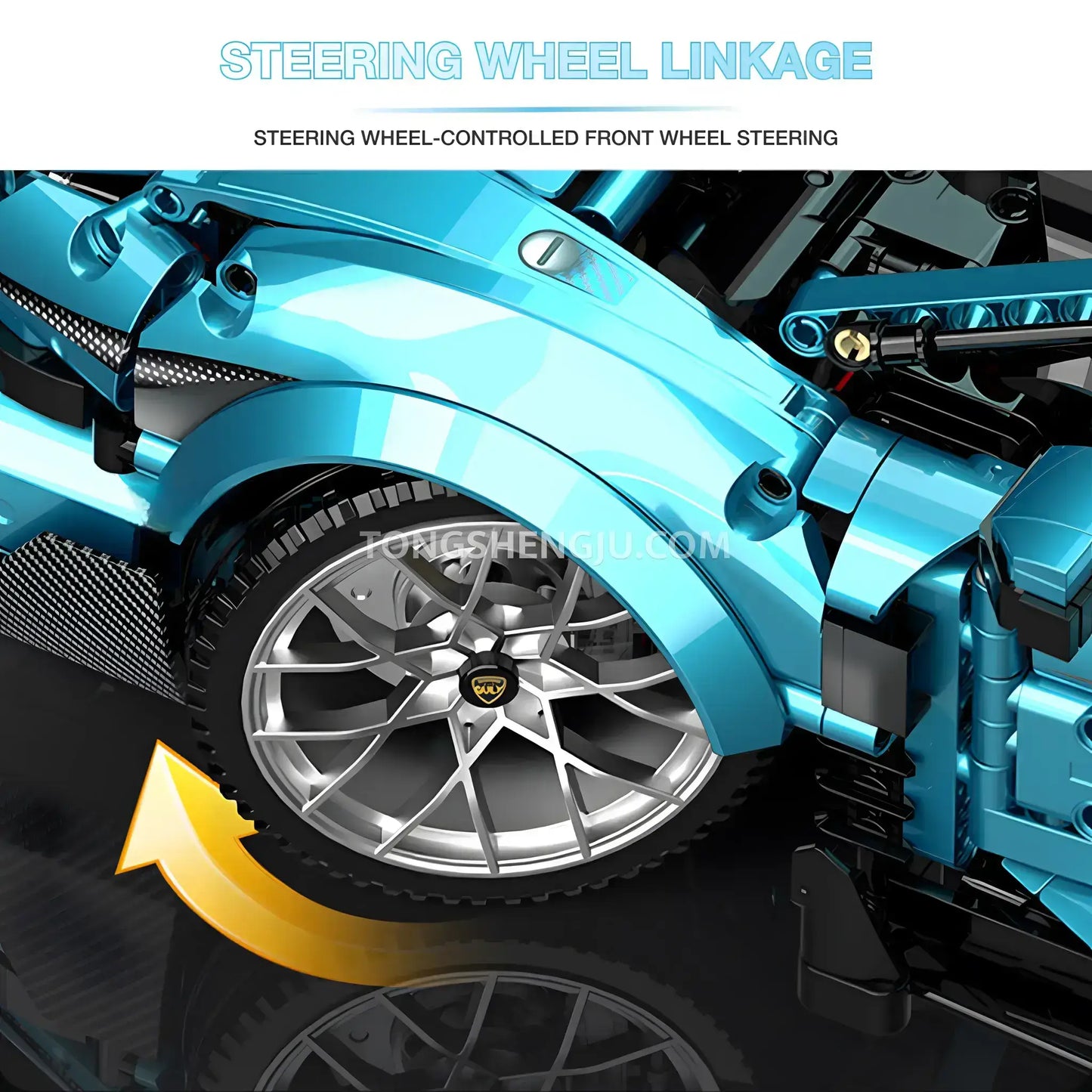 guly 10660 technic lamborghini huracan sports car building set model car steering wheel linkage