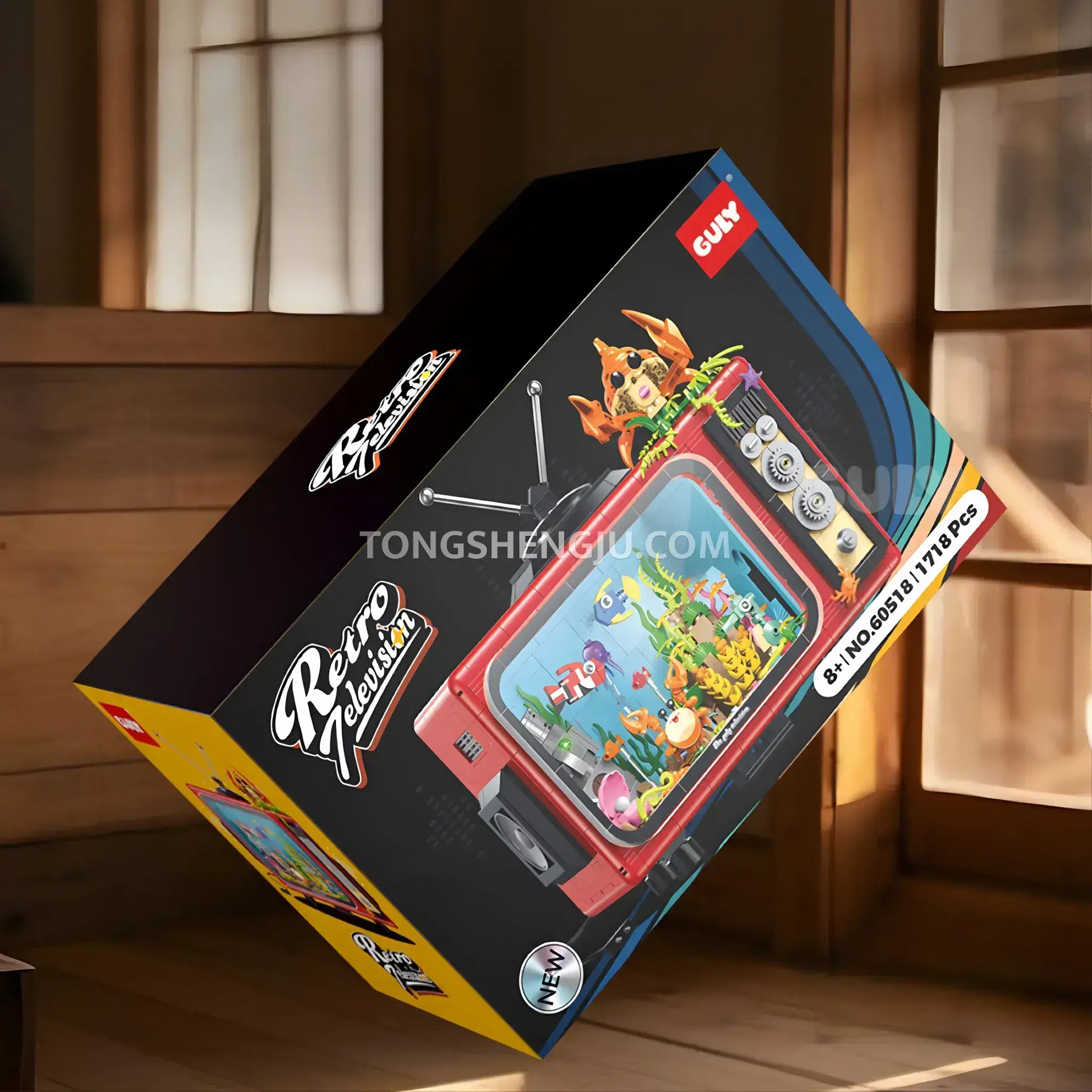 guly 60518 retro tv model game building set exquisite gift box