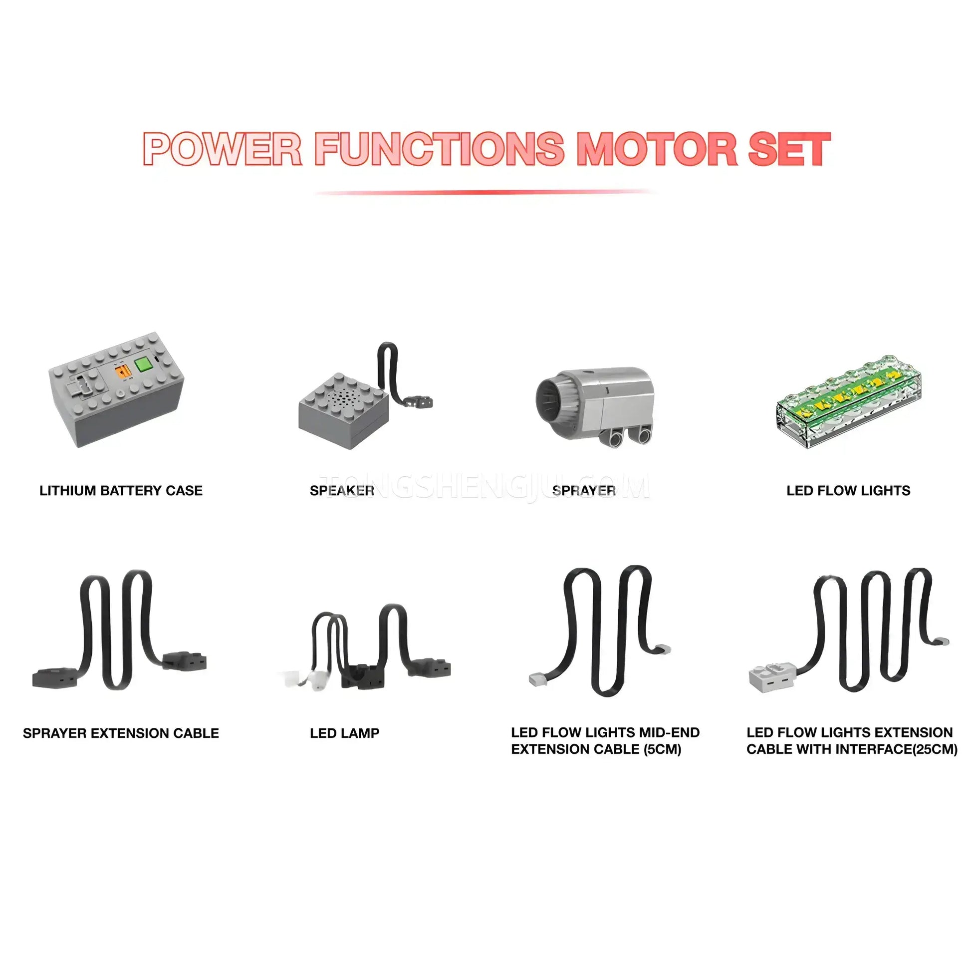 power functions motor set of guly 60518 retro tv model game building set