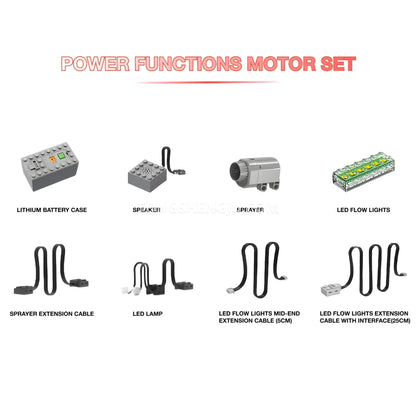 power functions motor set of guly 60518 retro tv model game building set