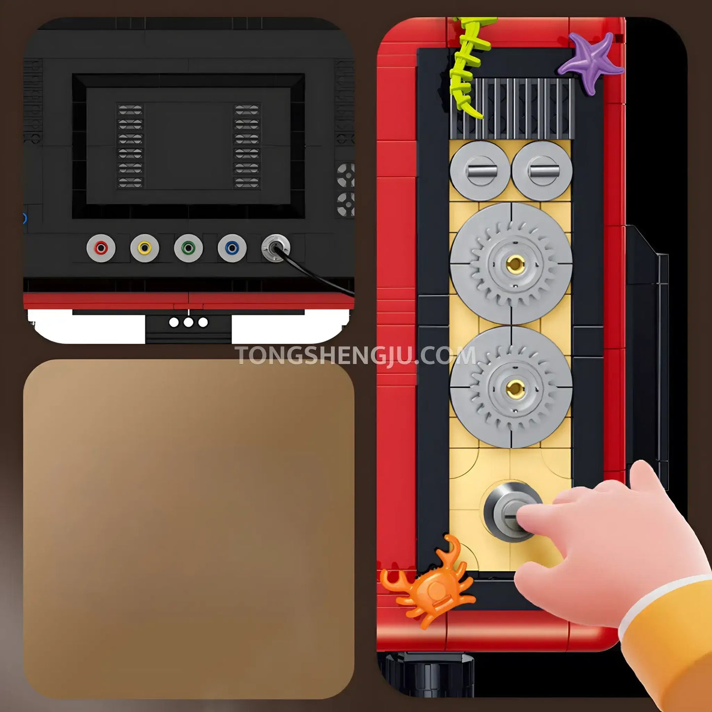 product assembly details of guly 60518 retro tv model game building set