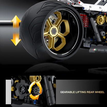 guly 60522 lamborghini entita model motorcycle building blocks toy gearable lifting rear wheel