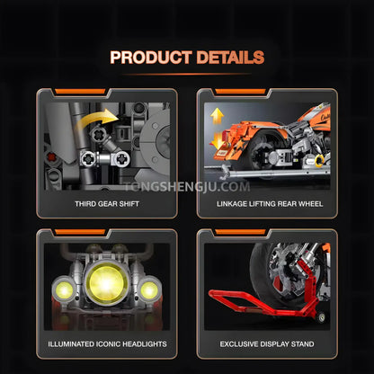 product assembly details of guly 60531 halei softail deluxe motorcycle building blocks set model