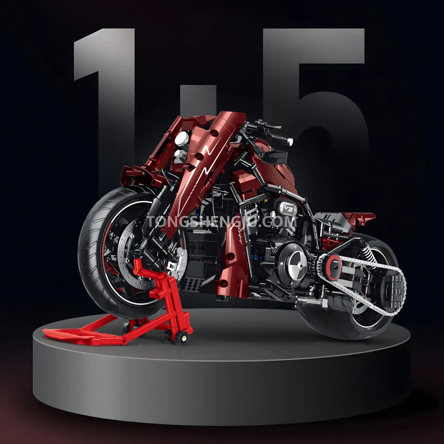 Tongshengju Technic Night Rod Motorcycle Building Blocks Set For Adults Collectible (1787PCS)