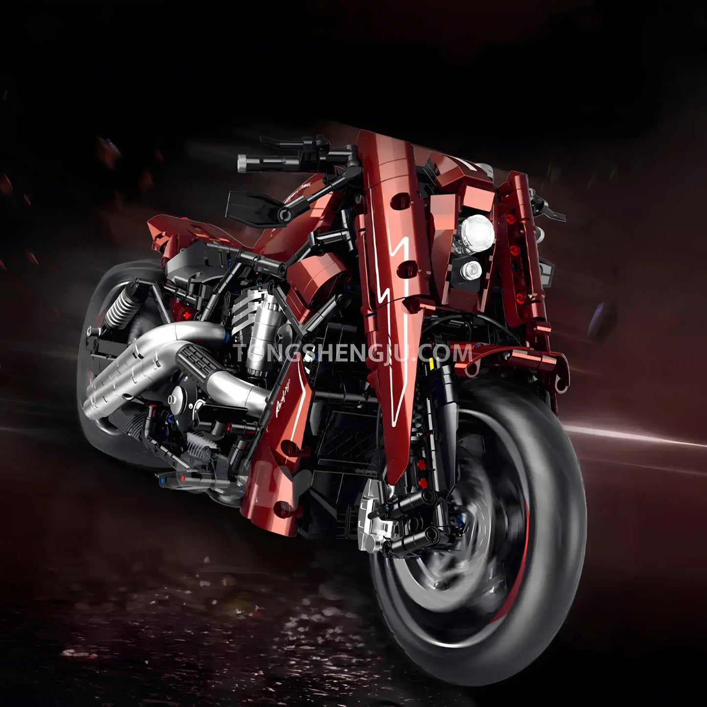 Tongshengju Technic Night Rod Motorcycle Building Blocks Set For Adults Collectible (1787PCS)