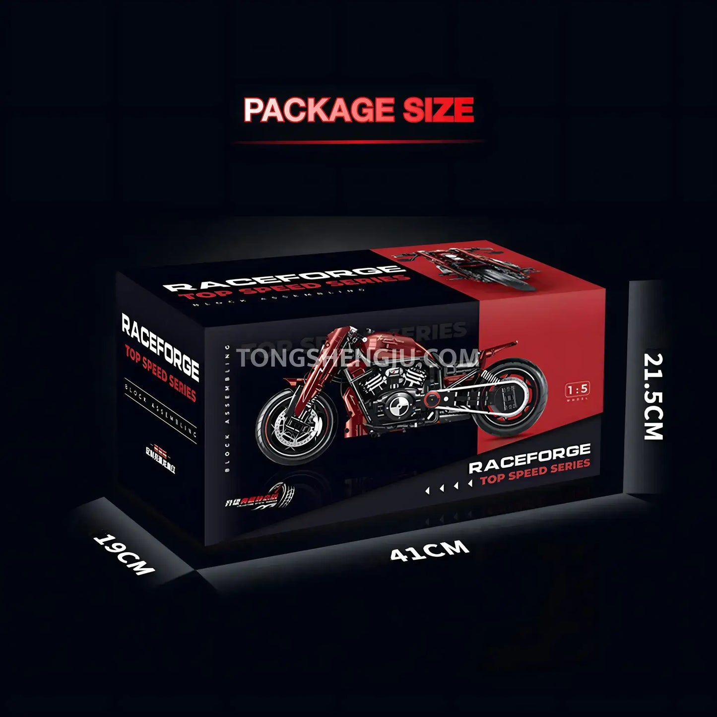 Tongshengju Technic Night Rod Motorcycle Building Blocks Set For Adults Collectible (1787PCS)