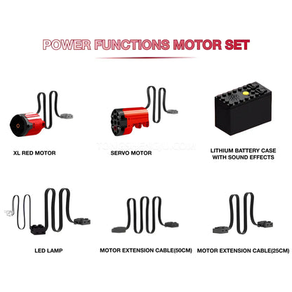 power functions motor set of guly 60555 ferrari raceforge v12 engine model car building blocks set 
