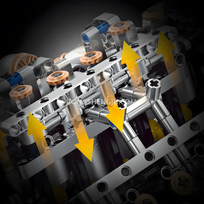 guly 60555 ferrari raceforge v12 engine model car building blocks set simulated powertrain system