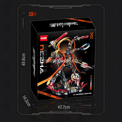 package size of guly 80504 cyber nezha model mecha building blocks set