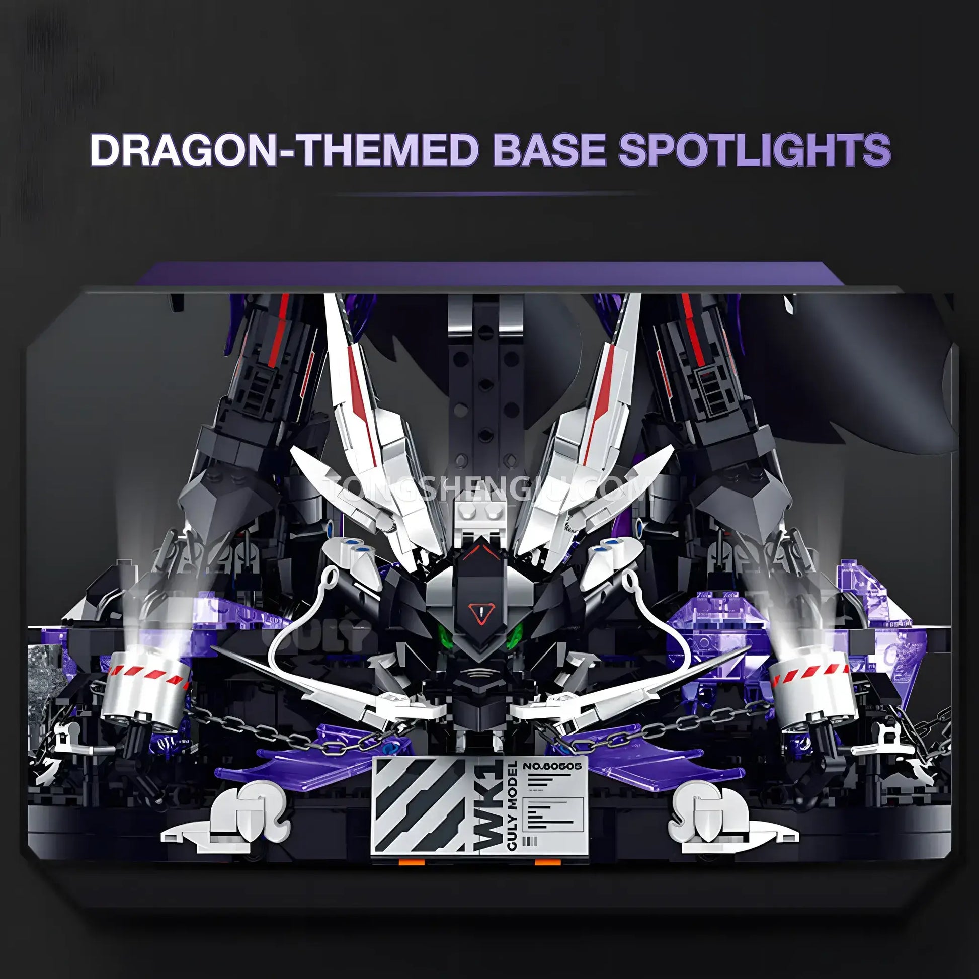 guly 80505 black myth wukong model technic mecha building blocks set dragon-themed base spotlights